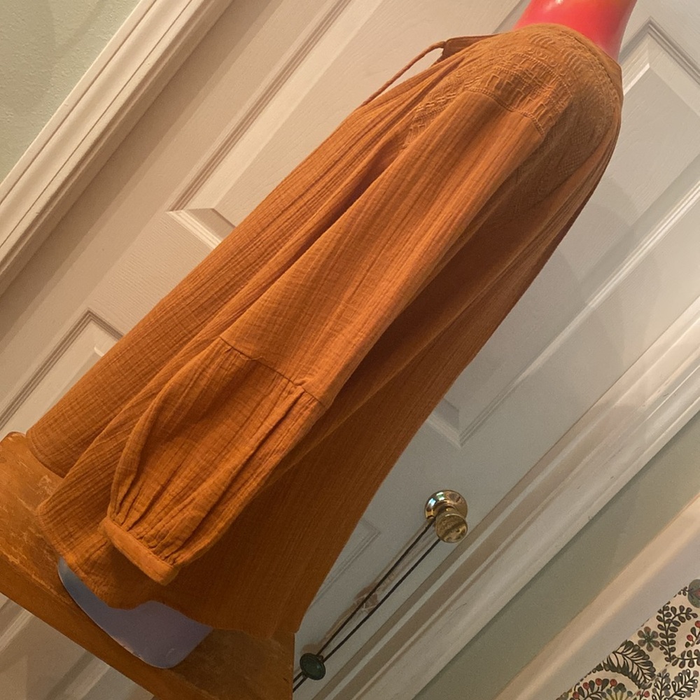 WONDERLY Rust V-Neck Blouse - Picture 7 of 12